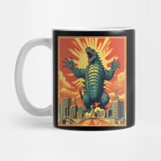 Retro Vintage Godzilla Propaganda Poster Mug